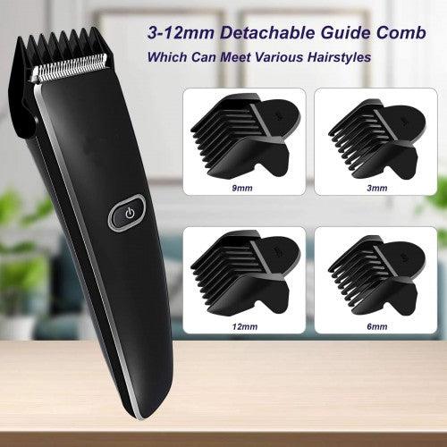 One-Button Cordless Hair Clipper Trimmer Kit with Stainless Steel Blades, 3/6/9/12mm Detachable Combs for Kids, Adults - Toytexx One-Button Cordless Hair Clipper Trimmer Kit with Stainless Steel Blades, 3/6/9/12mm Detachable Combs for Kids, Adults - Toytexx